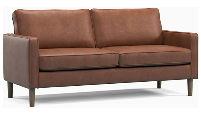 Studio Sits Carriage 3 Seater Sofa in Faux Leather Tan